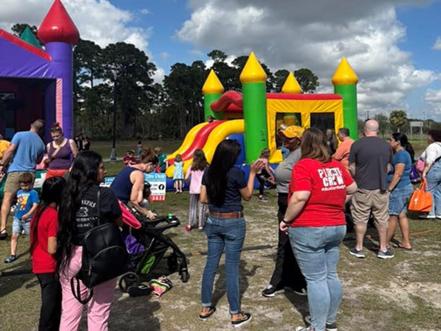 gathering at 5K event